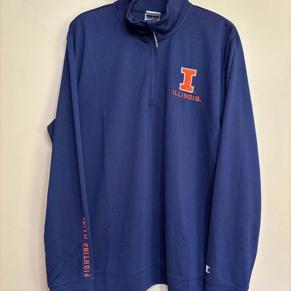 Champion University of Illinois 1/4 Zip Long Sleeve Pullover XL